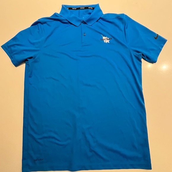 Nike Golf Men’s Large‎ Polo Short Sleeve Dri Fit Light Blue Button Up - Picture 2 of 10